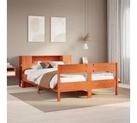 vidaXL Lit bibliothèque sans matelas cire marron 140x190 cm pin massif 3322956 Marron G