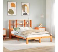 Vidaxl Lit Bibliothèque Sans Matelas Cire Marron 140x200 Cm Pin Massif Marron