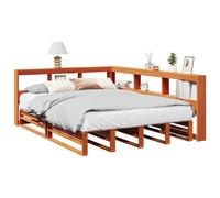 Vidaxl Lit Bibliothèque Sans Matelas Cire Marron 140x200 Cm Pin Massif
