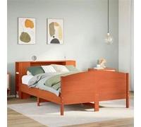 vidaXL Lit bibliothèque sans matelas cire marron 140x200 cm pin massif 3323067 Marron