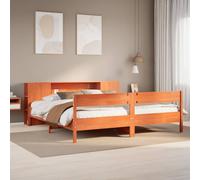 vidaXL Lit bibliothèque sans matelas cire marron 180x200 cm pin massif Marron