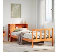 vidaXL Lit bibliothèque sans matelas cire marron 75x190 cm bois massif
