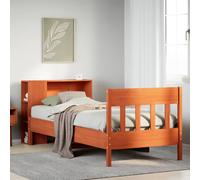 vidaXL Lit bibliothèque sans matelas cire marron 75x190 cm pin massif