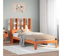 Vidaxl Lit Bibliothèque Sans Matelas Cire Marron 90x200 Cm Pin Massif Marron