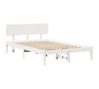vidaXL Cadre de Lit avec Headboard Blanc 120x190 cm Bois de pin Massif