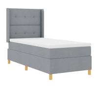 vidaXL lit Box avec Matelas et lumière LED Gris Clair 100x200 cm en Tissu