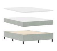 Vidaxl Lit Box Spring Avec Matelas & Banc Gris Clair 140x200 Cm Velours
