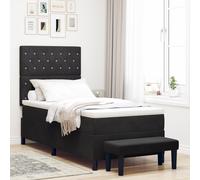 Vidaxl Lit Box Spring Avec Matelas & Banc Noir 100x200 Cm Velours Noir