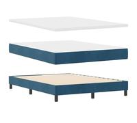 vidaXL Lit Box Spring avec Matelas Bleu Foncé 140x200 cm Velours