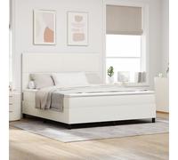 vidaXL Lit Box Spring avec Matelas Crème Super King Tissu en Velours Côtelé
