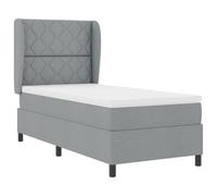 vidaXL Lit Box Spring avec Matelas en Gris Clair, 90x190 cm, Tissu