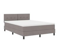 vidaXL Lit Box Spring avec Matelas Et Éclairage LED Moderne Tissu Gris Clair 140X200 cm Cadre pour Mobilier de Chambre Housse Zippée Protège-Pad Topper Mousse