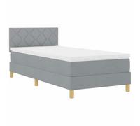 Vidaxl Lit Box Spring Avec Matelas & Led Gris Clair 90x200 Cm En Tissu