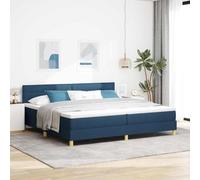vidaXL lit Box Spring avec Matelas et lumière LED Bleue 200x200 cm Tissu Design Moderne pour Chambre d'adulte Polyester Respirant Cadre MDF Solide Matelas Confortable