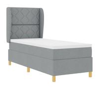 vidaXL Lit Box Spring avec Matelas Gris Clair 80x200 cm Tissu