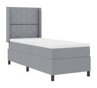 vidaXL Lit Box Spring avec Matelas Gris Clair 80x200 cm Tissu