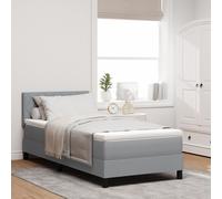Lit Box Spring avec Matelas Gris Clair 90x200 cm Tissu 3338734