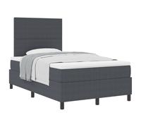 vidaXL Lit Box Spring avec Matelas Gris Foncé 120x200 cm Tissu Velours Côtelé