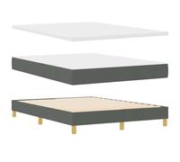 vidaXL Lit Box Spring avec Matelas Gris Foncé 140x200 cm Tissu