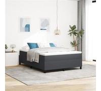 vidaXL Lit Box Spring avec Matelas Gris Foncé 140x200 cm Tissu en Velours Côtelé 3337468 G