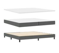 vidaXL Lit Box Spring avec Matelas Gris Foncé 200x200 cm Tissu