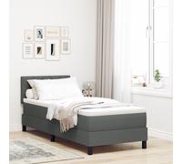 Vidaxl Lit Box Spring Avec Matelas Gris Foncé 80x200 Cm Tissu
