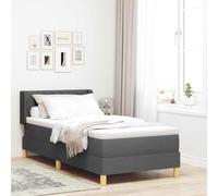 vidaXL Lit Box Spring avec Matelas Gris foncé de 100 x 200 cm. Tête de lit réglable, Housse Amovible. Design Moderne, Cadre en Mousse Haute densité. Idéal pour Une Chambre, pour Un Sommeil réparateur