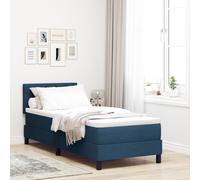 vidaXL Lit Box Spring avec matelas & LED bleu 80x200 cm en tissu