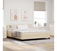 Vidaxl Lit Box Spring Avec Matelas & Led Crème 180x200 Cm Tissu