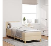 Vidaxl Lit Box Spring Avec Matelas & Led Crème 80x200 Cm Tissu