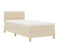 vidaXL Lit Box Spring avec Matelas & LED Crème 90x190 cm Tissu