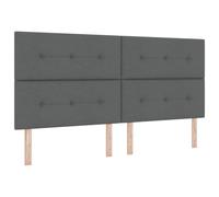 vidaXL Lit Box Spring avec Matelas & LED Gris Foncé 200x200 cm Tissu