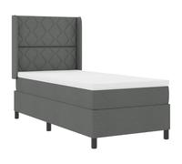 Lit Box Spring Vidaxl Avec Matelas & Led Gris Foncé 90x200 Cm Tissu Gris