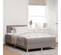 Vidaxl Lit Box Spring Avec Matelas & Led Taupe 120x200 Cm Tissu