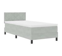 Lit Box Spring Vidaxl Avec Matelas & Lumière Led Gris Clair 90x200 Cm Velours