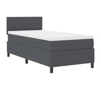 Vidaxl Lit Box Spring Avec Matelas & Lumière Led Gris Foncé 90x200 Cm Tissu Côtelé