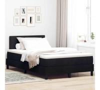 vidaXL Lit Box Spring avec Matelas & lumière LED Noire Tissu 120X190 cm Design Moderne Solution de Sommeil Confortable pour mobilier de Chambre surmatelas en Mousse