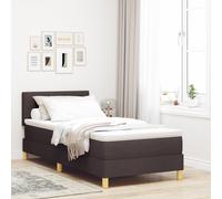 vidaXL Lit Box Spring avec Matelas Marron Foncé 80x200 cm Tissu