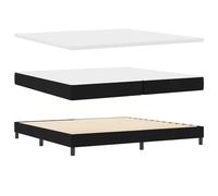 vidaXL Lit Box Spring avec Matelas Multi-Zone Noir, Cadre en Bois, 200 x 200 cm, Confort personnalisé, tête de lit fixée au Mur, Tissu Doux pour la Peau, Design Moderne.