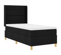 vidaXL Lit Box Spring avec Matelas Noir 100x200 cm en Tissu