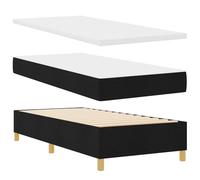 vidaXL Lit Box Spring avec Matelas Noir 100x200 cm Tissu