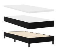 vidaXL Lit Box Spring avec Matelas Noir 100x200 cm Velours