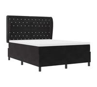 vidaXL Lit Box Spring avec Matelas Noir 160x200 cm Velours