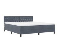 vidaXL Lit Box Spring avec Matelas Velours Gris Foncé 180X200 cm Ressorts Ensachés Mousse LED Lumière Confortable Durable Élégant Cadre Lit Double Mobilier de Chambre Base Pad