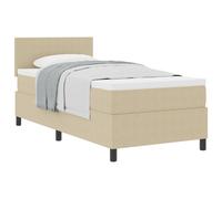 Vidaxl Lit Box Spring Avec Matelas Vert Clair Gris 100x200 Cm Tissu En Velours Côtelé Gris