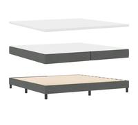 vidaXL Lit Box Spring avec tête de lit Ajustable Gris foncé 200 x 200 cm, Design Moderne, Housse Amovible, Mousse Haute densité, Meuble de Chambre, Ensemble Matelas, Cadre de lit Multi-Zones