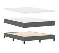 vidaXL Lit Box Spring avec tête de lit réglable, Gris foncé, 140 x 190 cm, Design Moderne, Housse Amovible, Mousse Haute densité, Ensemble Complet pour la Chambre, Cadre Multi-Zone.