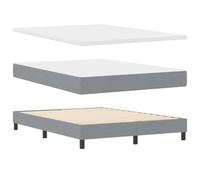 vidaXL Lit Box Spring avec Têtière Réglable Gris Clair 160 x 200 cm Tissu Design Moderne Housse Amovible Durable Mousse Haute Densité Mobilier de Chambre Ensemble Sommeil Cadre Multi Zone