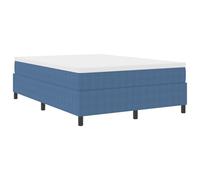vidaXL lit Box Spring Bleu 160x200 cm en Tissu Velours côtelé