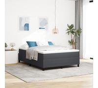 vidaXL Lit Box Spring Gris Foncé 140x200 cm Tissu Corde
